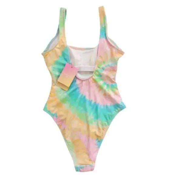 Stoney Clover Lane x Target Colab Rainbow Tie Dye One Piece Swimsuit Size XS New - Picture 6 of 16